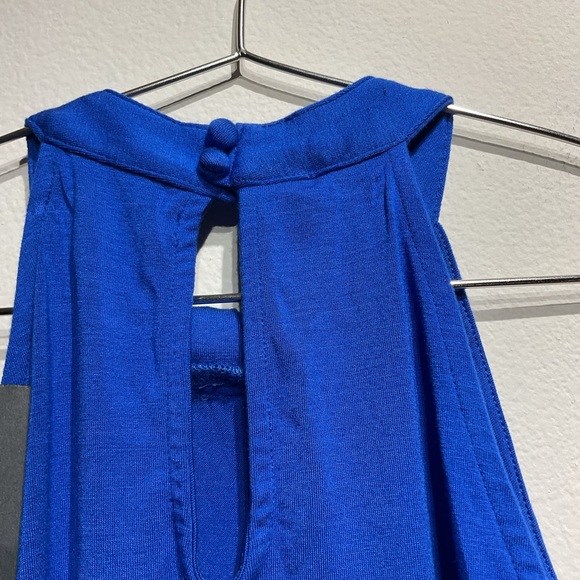 NWT Michael Stars Elegant Blue Sleeveless Top Size S.-Pleated Halter Shirt - Picture 8 of 9